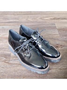 Shellys London Leather Platform Shoe Size 9.5